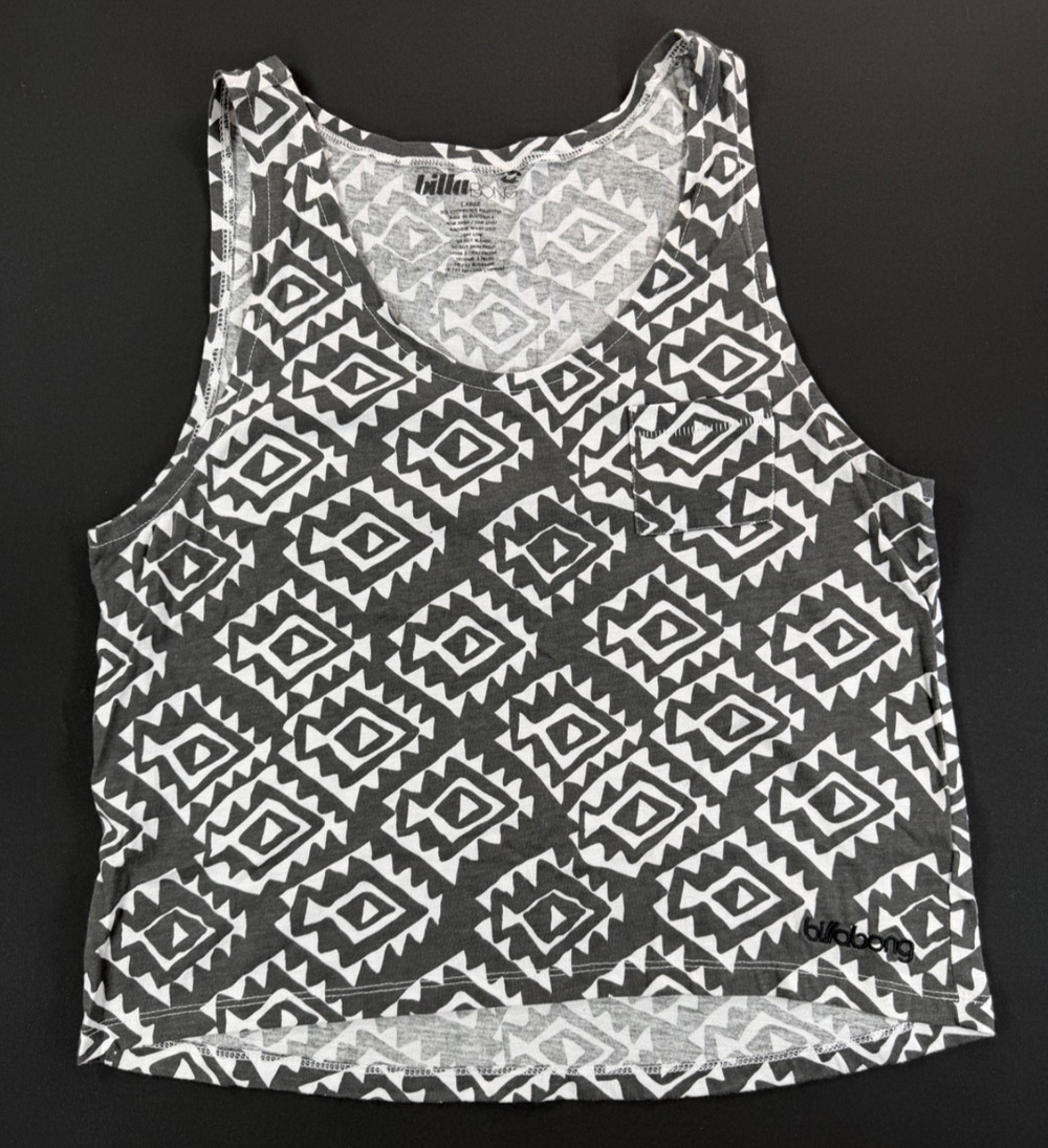 Billabong Sleeveless Geometric Fish Shirt / Tank (Women's L)